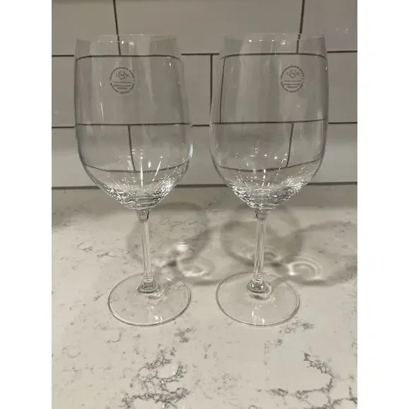 LENOX TUSCANY WHITE WINE GLASS 21 OZ SET OF 2 NON-LEAD CRYSTAL 9 1/2 Inches Tall - Picture 7 of 7
